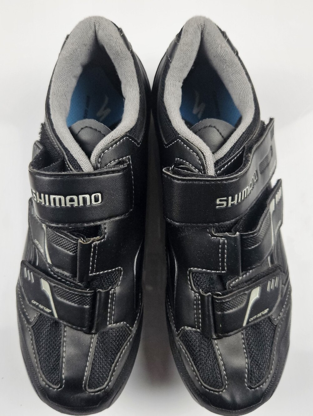 Shimano Black Cycling Shoes with Blue Insole Accents
